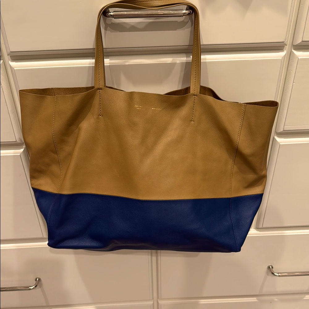 Celine Cabas Two-Tone Leather Tote Bag